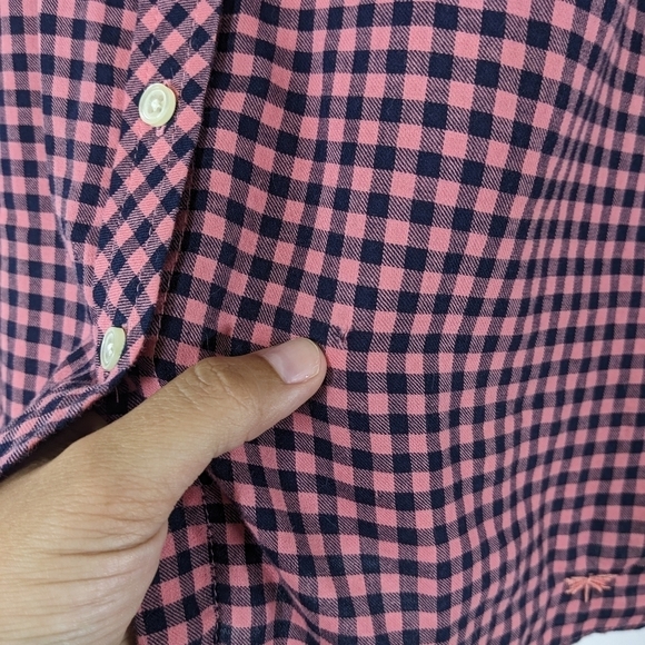 TALBOTS Checked Roll Tab Long Sleeve Button Down Shirt - Picture 11 of 12